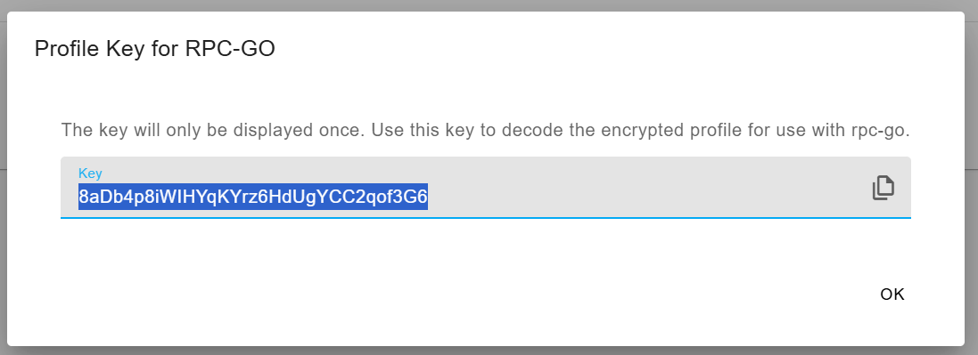 Figure 2: Profile Key